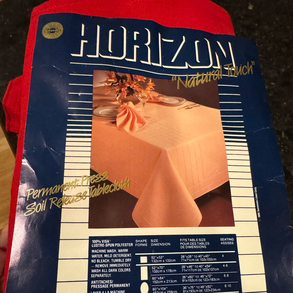 NEW Red Oval 60” x 84” Horizon Natural Touch Permanent Press Tablecloth